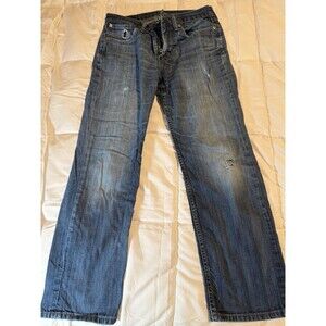 Levi's 514 Jeans Straight Stretch Denim Medium Wash Distressed 30x27